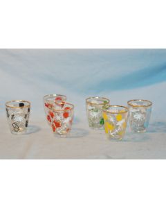 Glass Lucky Charm Shot Glasses ( 6 All Different Colours ) 