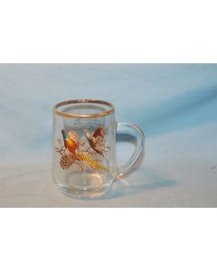 Glass Masonic Presentation Mug Depicting Pheasants In Flight 